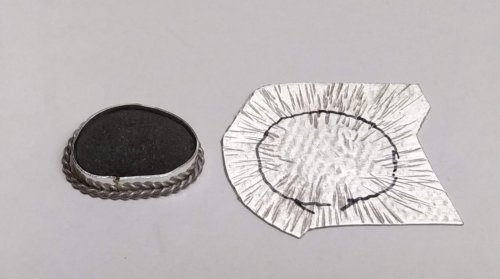 Judy Larson's Sterling Lake Stone Pendant with Twisted Wire - , Metalwork, Filing, Finishing, Butane Torch, Soldering, Solder,  Draw a line on the backplate around the bezel and twisted wire